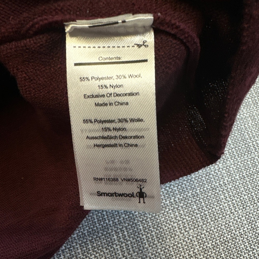 New Smartwool Edgewood Poncho Sweater Womens Small Black Cherry Cowl Neck - Picture 6 of 10